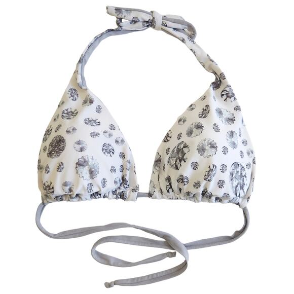 Unbranded diamante crystal diamond print beach halter triangle bikini top Sz XL - Picture 1 of 7